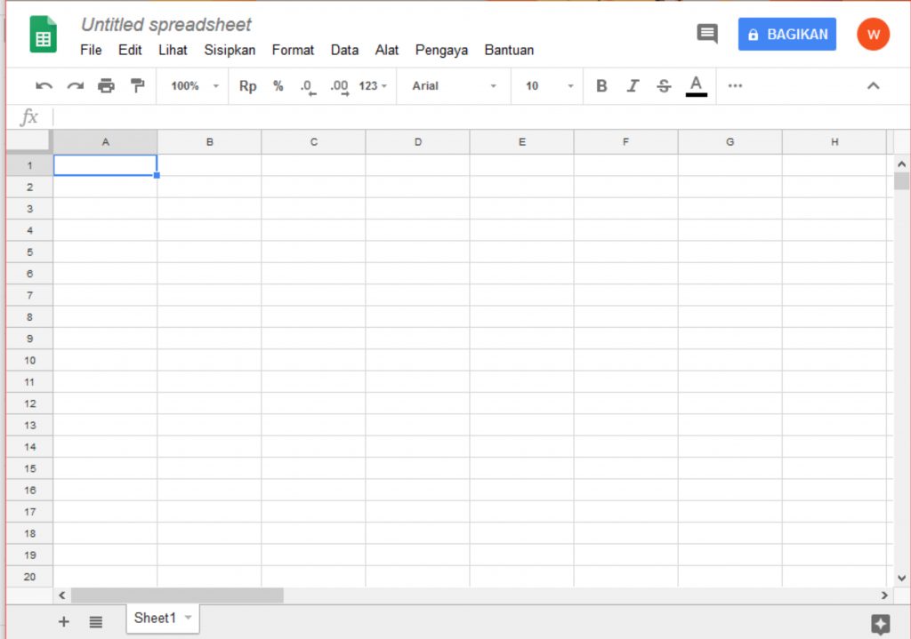 Panduan Layanan Google (Google SHEETS) – Biro Teknologi Informasi